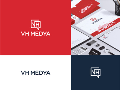 VH Medya - Logo Design brand identity branding identity logo logodesign logos logotype mark symbol typography