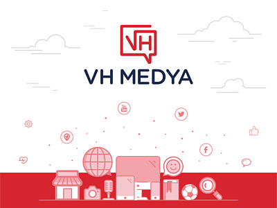 VH Medya - Illustration brand brand identity branding branding design catalog catalogue cover cover design design illustration media media logo social social media socialmedia