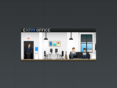 Pixel Office exfm pixelart