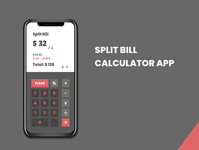 Split bill calculator dailyUI challenge calculator daily ui dailyui mobile