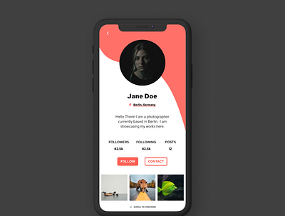 Profile Page daily ui dailyui profile page social media