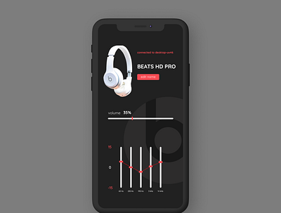 Headphone Settings ui daily ui dailyui mobile settings