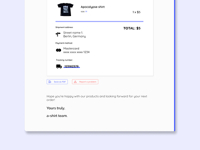 Email receipt Daily UI #017 - part 2