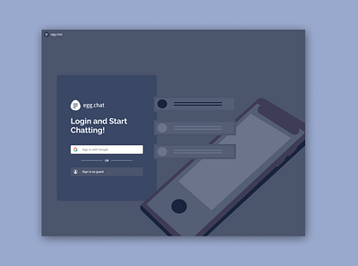 Egg chat - login page chat app