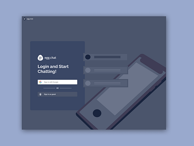 Egg chat - login page