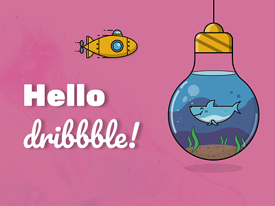 hello dribbble first shot hello dribble illustration shark
