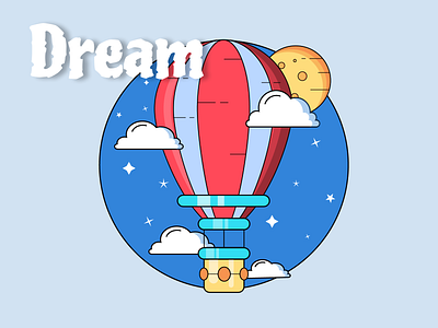 Dream flat design illustration simple design ui vector