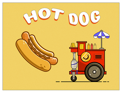 Hot dog flat design hot dog illustration simple design ui