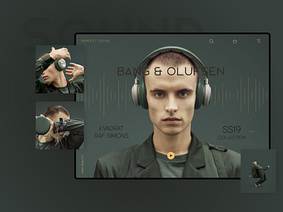 Bang & Olufsen bang and olufsen headphones landing page minimalistic simple design sound web design