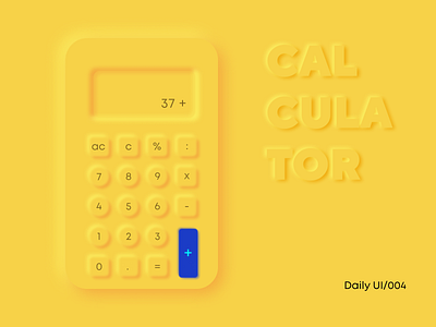 #Daily UI/004 calculator daily ui neumorphic design simple design ui web design