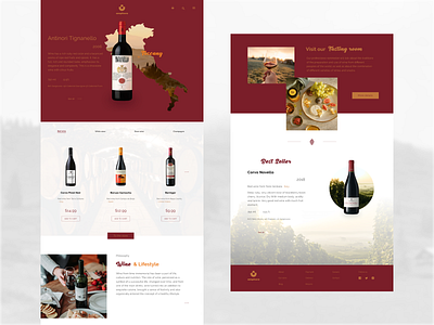 Wine store design landing page minimal simple design ui ux web design wine