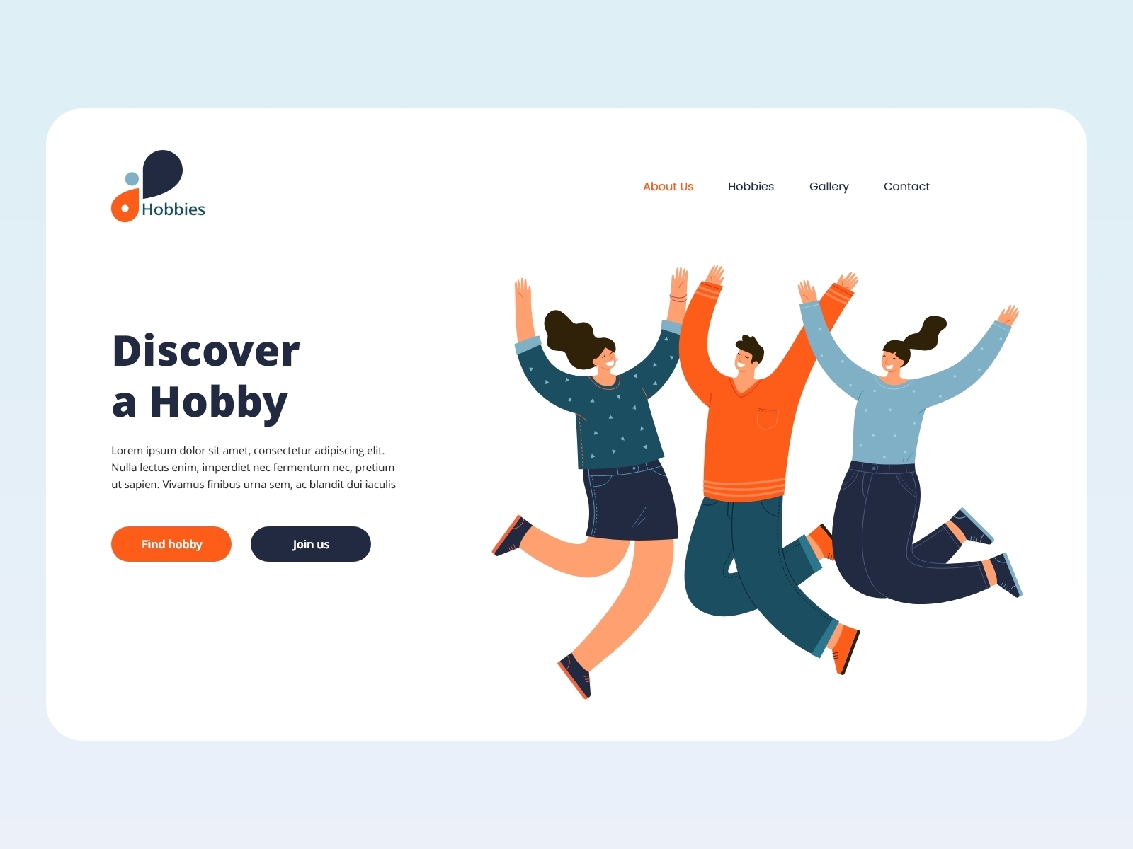 Hobbies Landing Page (Concept) by Umi Babakishiyeva on Dribbble