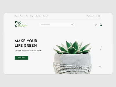 Bloom Plant Shop E-commerce Website Design (Concept)