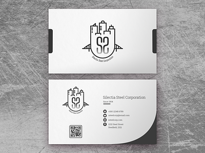 Steel Corporation Logo branding business card design design engineering engineering logo flat graphic icon logo steel tupography vector