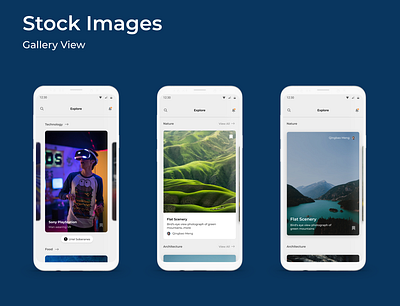 Stock Images - Gallery View figma flat gallery images mobileapp stock stockimages ui design uiux