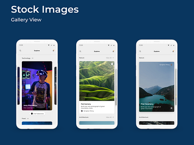 Stock Images - Gallery View figma flat gallery images mobileapp stock stockimages ui design uiux