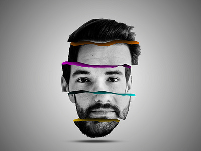 Sliced color head design graphic design photo manipulation photoshop ux