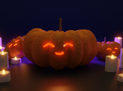 Halloween Pumpkins 3d 3d art blender blender 3d blender3d design halloween illustration pumpkins spooky