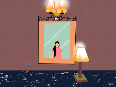 Reflection design illustration painting paintings vector illustration