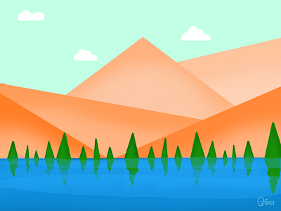 Hills flatdesign hills illustration paintings vector art