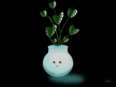 Money plant illustration painting plant