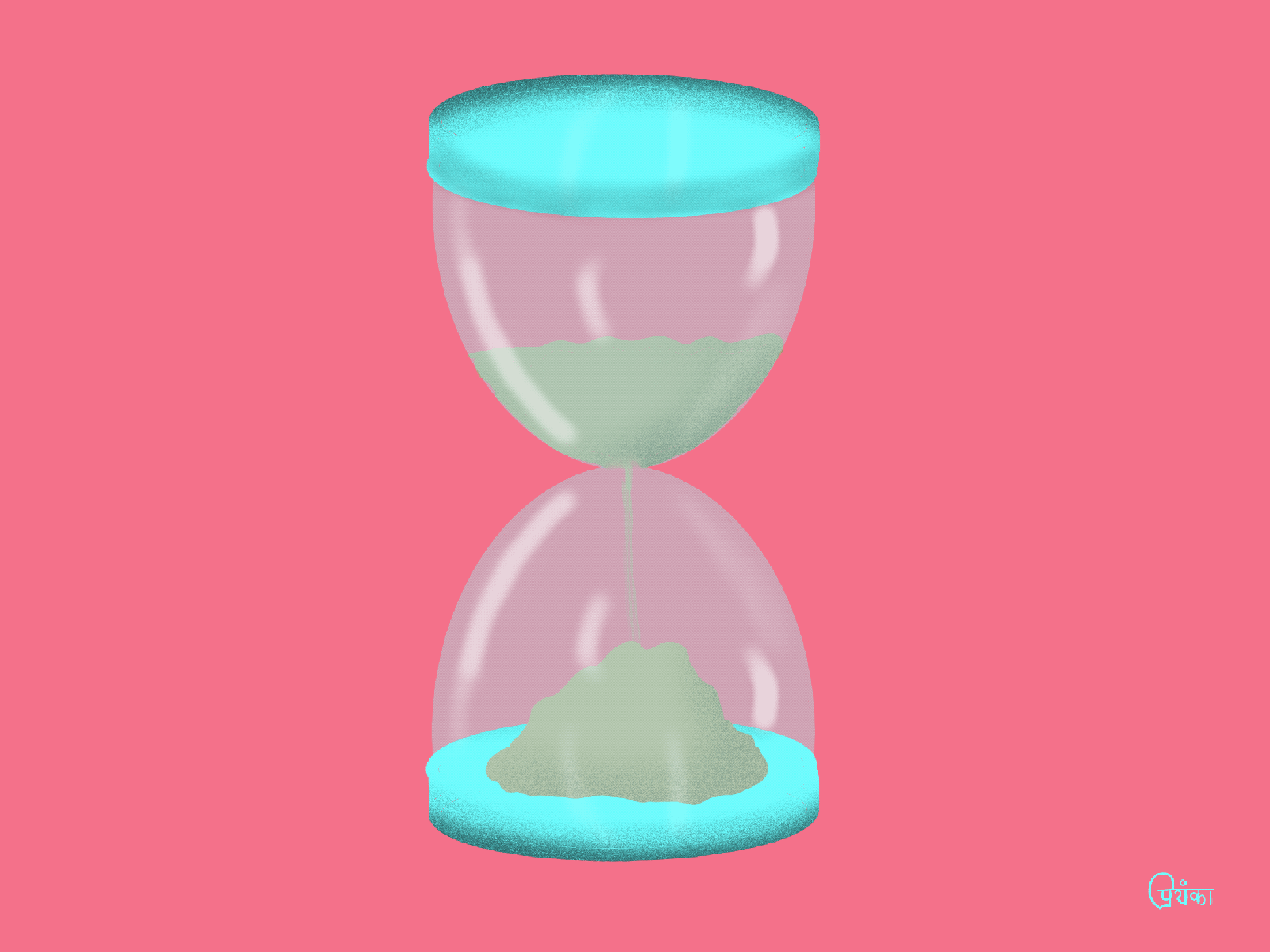 Sand clock animation illustration