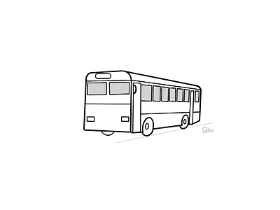 Bus blackandwhite branding design illustration lineart vector art