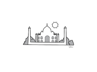 Taj Mahal design illustration india tajmahal tourism vector art