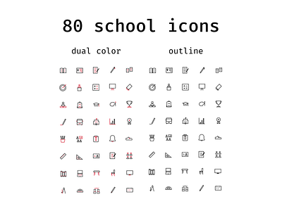 School icon pack branding design education icon icon design icon set illustration logo school schoolicon sketch study ui ux