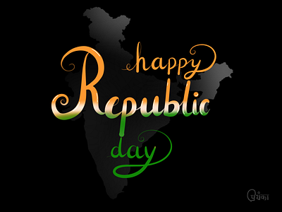 Happy Republic Day branding calligraphy design illustration lettering painting republic day typography