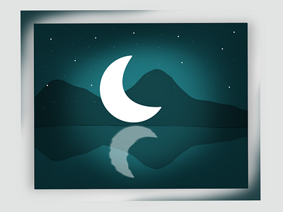 Moonlight branding cover design design dream illustration minimal moon moonlight mountain painting paintings star storytelling ui ux