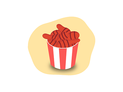 Drumstick chicken bucket 🍗 branding chicken design drawing drumstick food illustration graphic design icon illustration kfc ui ux