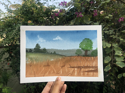 Nature watercolour painting drawing illustration painting watercolor