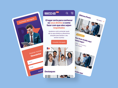 Rightstars - Website | Blog | Mobile adobe xd attorney design elementor figma mobile modern rights startup ui wordpress