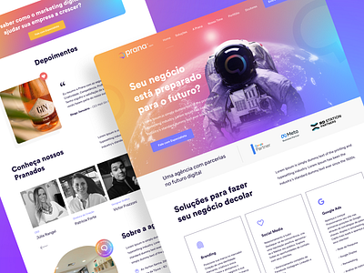 Prana Digital - Website | Marketing Agency adobe xd agency blog design elementor figma marketing modern purple ui website wordpress