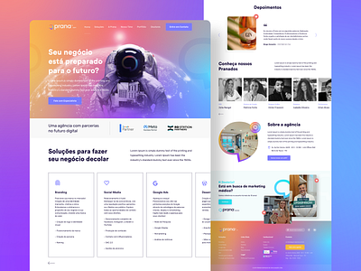 Prana Digital - Website | Marketing Agency adobe xd agency blog design elementor figma landingpage marketing modern portfolio purple team ui ui design ux website wordpress