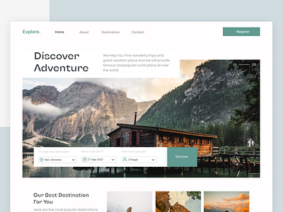 Explore - Travel Landing Page apps branding design designer illustration landing landingpage travel ui uidesign uiux uiuxdesign uiuxdesigner ux uxdesign web webapps webdesign website webtravel