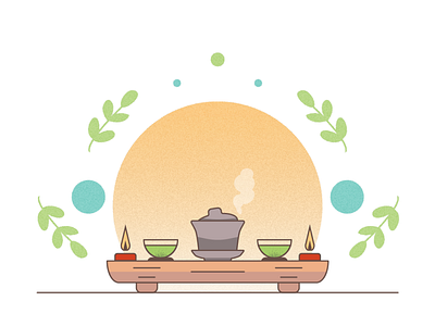 Tea Ceremony art artwork chine design flat flat style graphic design illustration illustrator logo tea tea ceremony vector