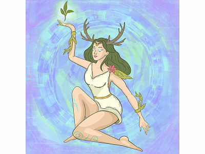 Ashera Goddess of nature art artwork design flat flat style god godess graphic design illustration ui