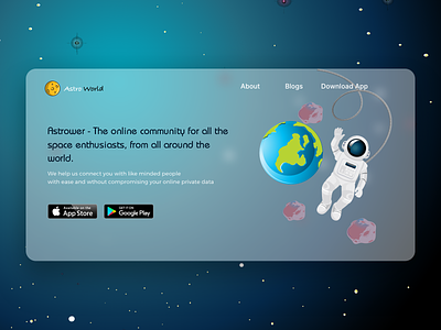 banner design astronaut astronomy download app illustration web