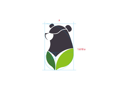 green bear logo bear green leaf lohas moon