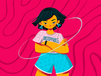 Unstoppable character daily illustration feminine feminist illustration strong unstoppable visual illustration woman
