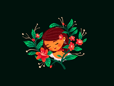 Camellia book calm camellia character cute design editorial flower illustration illustrations woman women