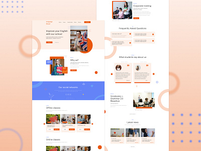 Landing Page for English School courses design desktop education english english school figma landing landing page