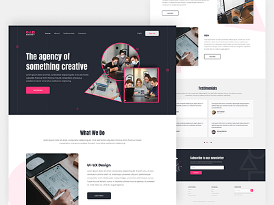 Agency Landing Page Design about us agnency app branding charity design footer graphic design hero homepage landing landing page minimal newsletter ui ui design ux website