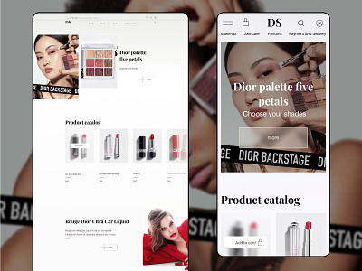 Online Cosmetics Store app appdesign branding design dior ecommerce ecommerce app ecommerce design figma makeup makeup artist mobile mobile ui uiux web web design website