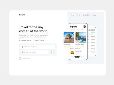 Travel & Trip Landing Page booking booking app booking website driible best shot figma flight ipad ipad version mobile app mobile design travel agency trip trips ui uiux web webdesign