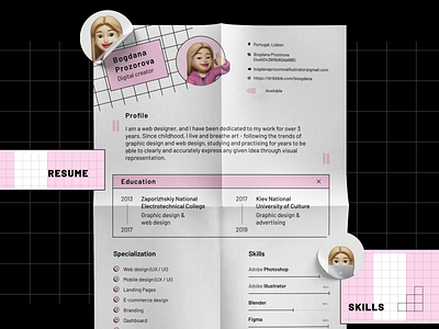 CV Resume 2022 war creative creative cv cv design design resume developer figma help war illustration resume personal portfolio scrolling sticker pack ukraine wak ukraine war help work work lisbon