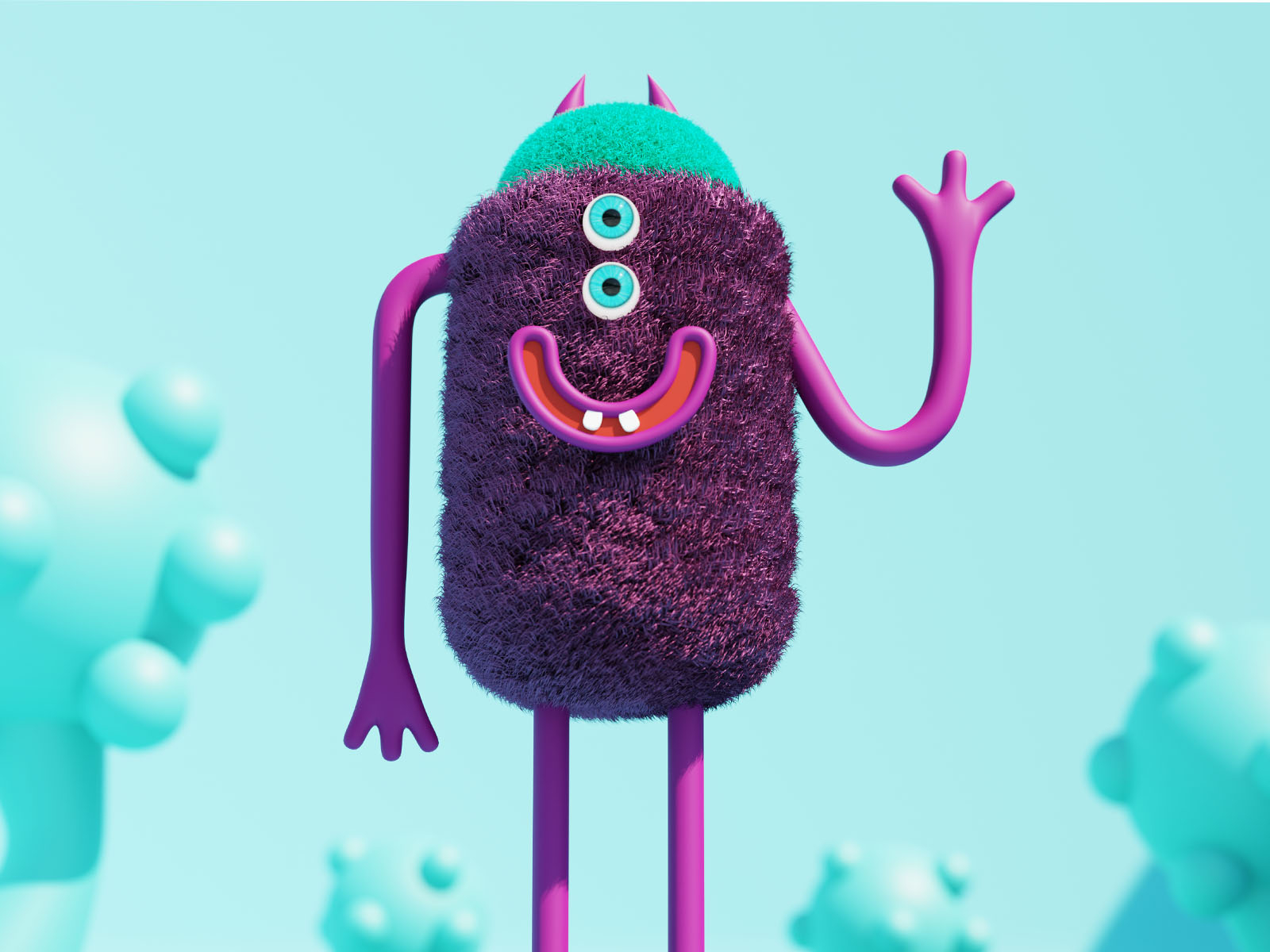 Cute Furry Monster 3D by Bohdana Prozorova on Dribbble