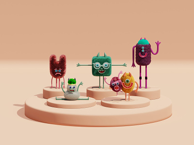 Collection Furry Monsters 3d 3dartwork 3ddesign 3dillustration 3dmodel artblender blender cute cute monster cutemonsters cycles design fur furry monster graphicdesign illustration minimal nft portfolio render